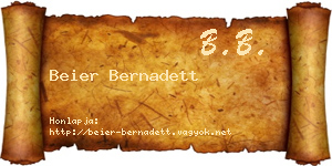 Beier Bernadett névjegykártya